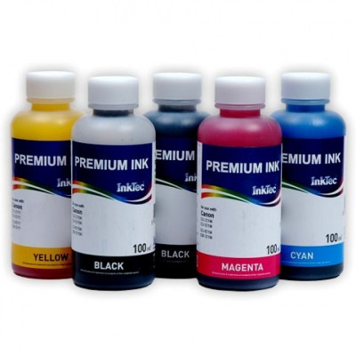 Чернила InkTec C905-C908 для Canon PIXMA iP4200/MP150/MP500 (PGI-5/PG-40/50; CLI-8/CL-41/51), комплект из 5 шт. по 100 мл.