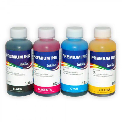 Чернила InkTec H6065-H6066 для HP DJ 6543/9860/ PSC 1610/2710; DJ 6843/ PCS 1613/2353 (C8765/C8767; C8766/C9363), комплект из 4 шт. по 100 мл.