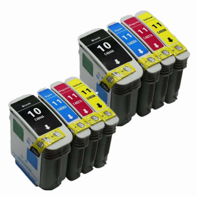 Комплект струйных картриджей для HP Business Inkjet 1000 / 1100 / 1200 / 2000C / 2200 / 2230 / 2250 / 2280 / 2300 / 2500C / 2600 / 2800 / 3000, Officejet 9110 / 9120 / 9130 (Hi-Black Ink), № 10 (Bk), № 11 (Cyan, Magenta, Yellow), 4 штуки