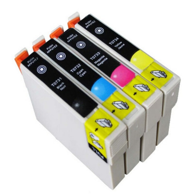 Комплект струйных картриджей T0731-T0734 для Epson Stylus C79 / C110 / T40W / TX200 / 400 / TX600FW (Hi-Black Ink), 4 штуки