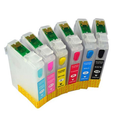 Комплект струйных картриджей T0801-T0806 для Epson Stylus Photo P50 / PX660 / 700W / 800FW / R265 (Hi-Black Ink), 6 штук 