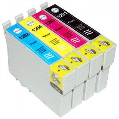 Комплект струйных картриджей T1281-T1284 для Epson Stylus S22 / SX125 / SX420W / SX425W / BX305F (Hi-Black Ink), 4 штуки