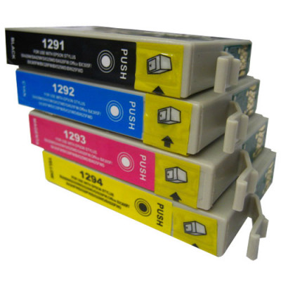 Комплект струйных картриджей T1291-T1294 для Epson Stylus SX230 / 235W / SX420W / SX425W / BX305F (Hi-Black Ink), 4 штуки